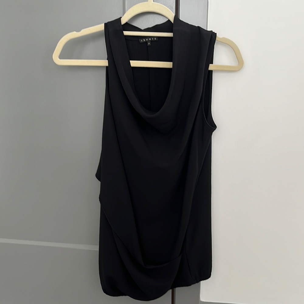 Theory Sleeveless Cowl Neck Blouse
